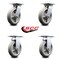 Service Caster 8 Inch Thermoplastic Caster Set with Roller Bearings 2 Swivel 2 Rigid SCC SCC-35S820-TPRRD-2-R-2 - alternate 3